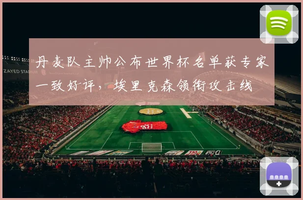 丹麦队主帅公布世界杯名单获专家一致好评，埃里克森领衔攻击线